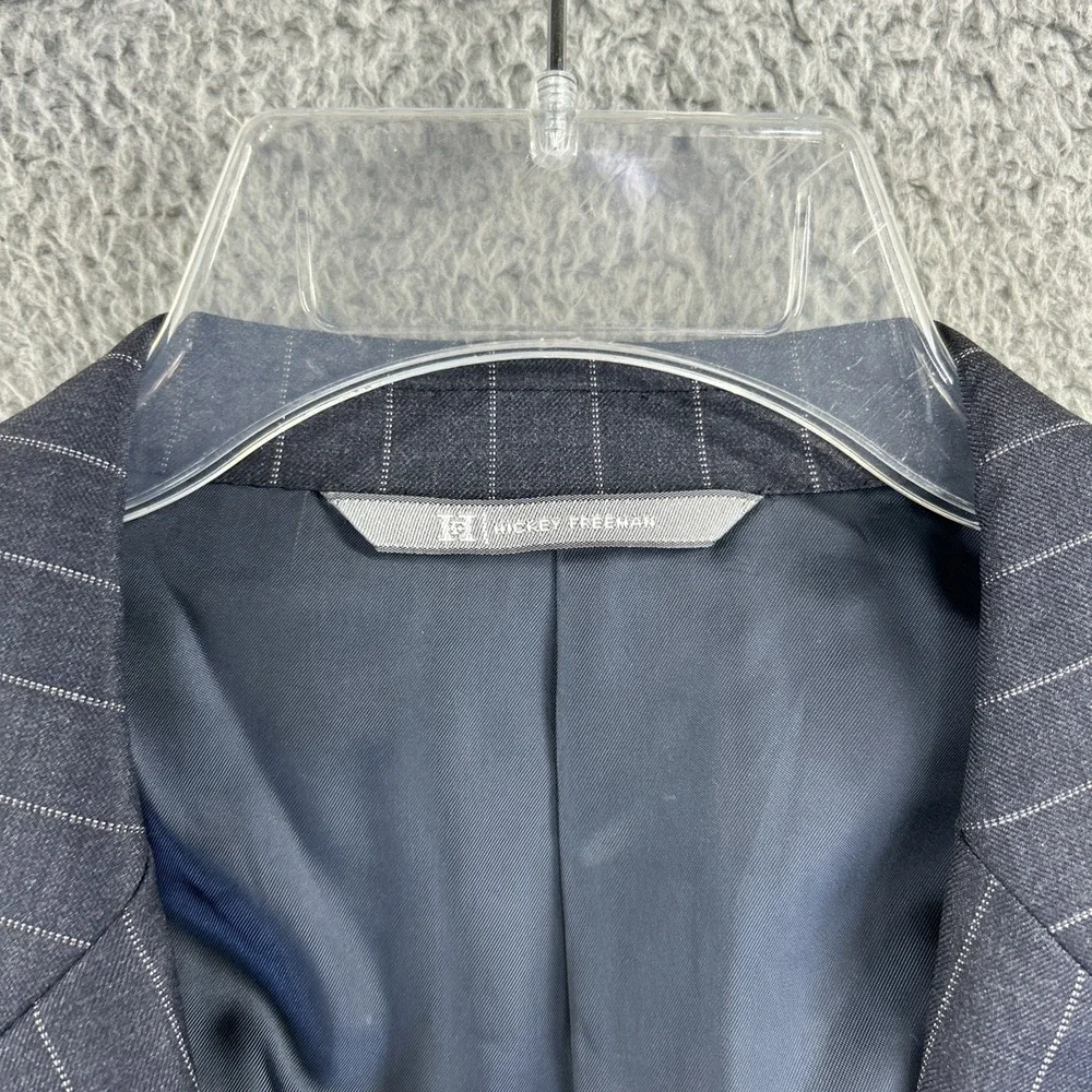 Loro Piana Hickey Freeman Blazer Mens 43 Long Navy Pinstripe Tasmanian 130s Coat